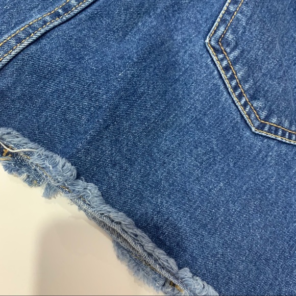 5 for 20 distressed button down mini jean skirt - Picture 3 of 7